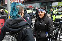 Political protests in Times Square, New York, Richard Moore